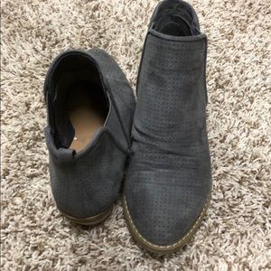 Grey suede booties